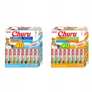 INABA krémová pochúťka s tuniakom pre mačky 40x14g