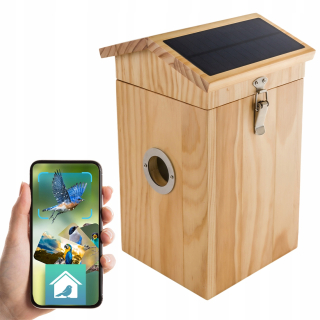 Estetická hniezdna búdka pre vtáky s WiFi App kamerou na pozorovanie vtákov