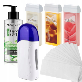 ItalWax sada na odstraňovanie chĺpkov OHRIEVAČ 3x vosková rolka 100ml + GÉLOVÉ PRÚžky