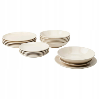 Porcelán, servis - Ikea FARGKLAR večera služba 18 ks.
