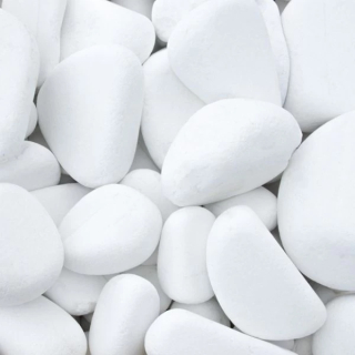 Záhradné kamene Thacos biely kamienok 40-80 mm 20 kg zasnežená biela gréčtina