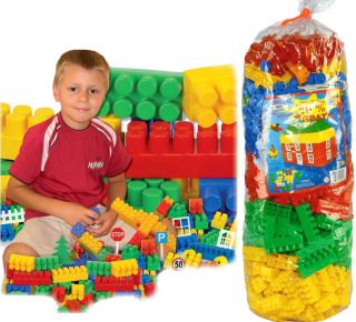 Stavebnica bloky - Veľké plastové bloky 500 EL Construction
