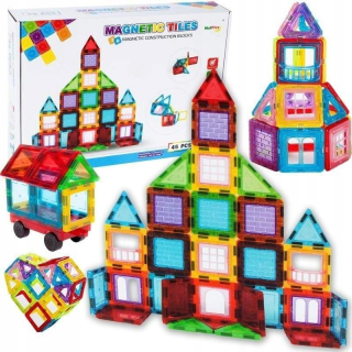Magnetická stavebnica - 3D magnetické bloky vzdelávacie puzzle 45 prvkov