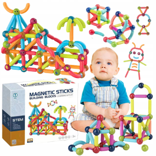 Magnetická stavebnica - Magnetické palice Vzdelávacie magnetické bloky