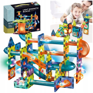 Magnetická stavebnica - Štrukturálne magnetické bloky Žiariace trate 110EL 3D magnetické vzdelávacie magnetické