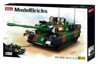 Sluban Model Bricks B0839 Leopard Tank 766 ks + Certifikát "Super Bricks Constructor".