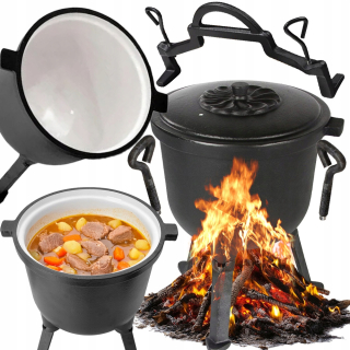 SMALTOVANÝ LIATINOVÝ HRNEC MAĎARSKÝ MAĎARSKÝ HRNEC 8L CAMPFIRE GRILL