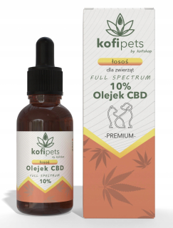 CBD KONOPNÝ OLEJ 10% | CELÉ SPEKTRUM | PRE ZVIERATÁ| LOSOS | PRE PSA MAČKU