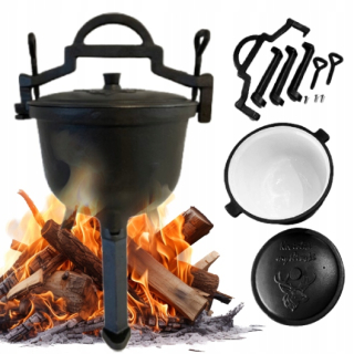 SMALTOVANÝ HRNEC POĽOVNÍCKY HRNEC Maďarské pečienky 4L CAMPFIRE GRILL