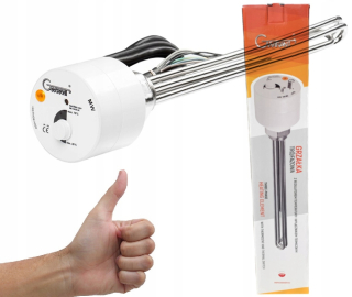 PORUCHOVÝ OHRIEVAČ KOTLA S TERMOSTATOM 3kW 3000W 6/4'', 3-FÁZOVÝ, Z MEDE