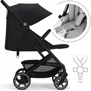 CYBEX kočík do 22 kg BEEZY Moon Black + CARETERO univerzálna fólia na kočík