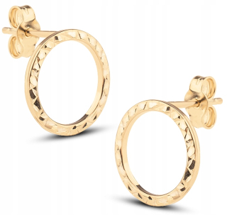 NÁDHERNÉ ZLATÉ NÁUŠNICE DIAMANTOVÉ DIAMANTÉ OBRUČKY 14KT 585