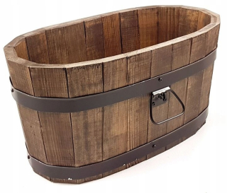 Drewdon kvetináč 60 cm x 37 x 31 cm, drevo, odtiene hnedej a béžovej