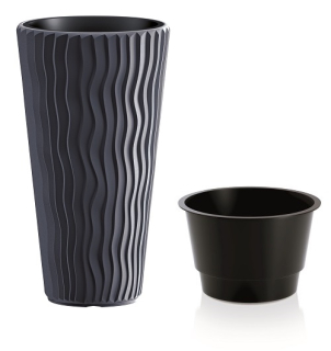 Kvetináč Prosperplast 30 cm x 30 x 53 cm priemer 30 cm plastový čierny