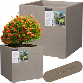 Kvetináč Deroma 39 cm x 39 x 39 cm, plast, odtiene hnedej a béžovej