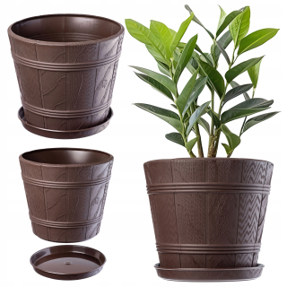 Kadax kvetináč 21 cm x 26 x 22,5 cm priemer 26 cm plastové odtiene hnedej a béžovej