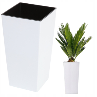 Kvetináč Grando 40 cm x 40 x 74 cm, biely plast
