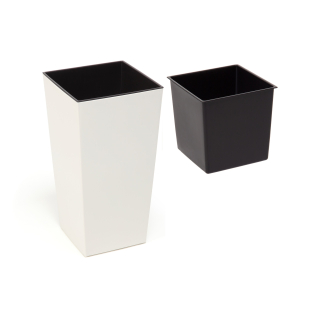 Lamelový kvetináč 19 cm x 19 x 36 cm priemer 19 cm plastový krém