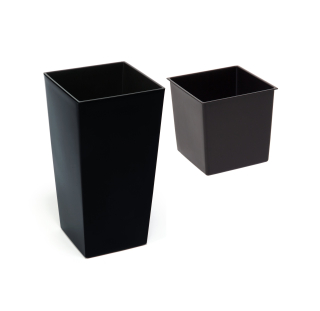 Lamelový kvetináč 19 cm x 19 x 36 cm priemer 19 cm plastový čierny