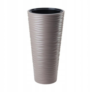 Form-Plastový kvetináč 40 cm x 40 x 79 cm priemer 40 cm plastové odtiene hnedej a béžovej
