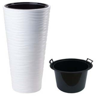 Forma-Plastový kvetináč 35 cm x 35 x 68,5 cm priemer 35 cm plastový biely