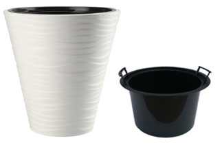 Forma-Plastový kvetináč 29,5 cm x 29,5 x 33,5 cm priemer 29,5 cm plastový biely
