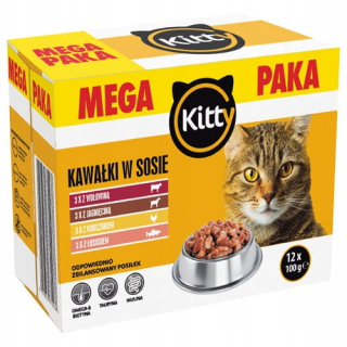 Mokré krmivo Kitty, mix príchutí, 1,2 kg