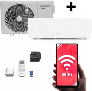 Mobilná klimatizácia - WEBER Q 2,6 kW + WiFi + 4D nástenná klimatizácia