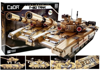 Stavebnica, slamky - Stavebné bloky T90 Tank CADA 1722 Hnedé prvky
