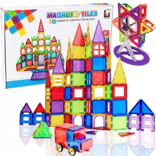 Magnetická stavebnica - Vzdelávacie magnetické bloky 3D priestorová hádanka - 106 prvkov