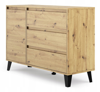 TopEshop Scandi 1D3S komoda 110 x 39 x 78,5 cm matný dub artisan