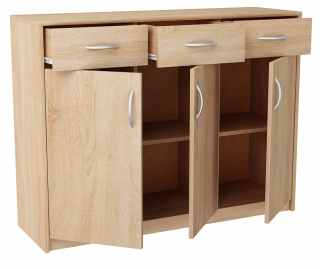 Komoda do detskej izby - Zásuvky 3d3s skrinka Sonoma Oak 110 cm Knižnica zásuvky