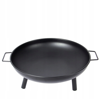 Záhradné ohnisko 43,5 cm okrúhle rúčky gril táborák čierny hlboký
