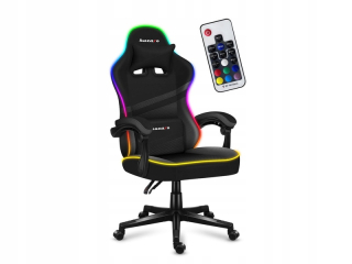 Herná stolička Huzaro Force 4.4 RGB BLACK, čierna látka