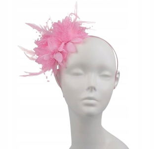 Krásna ružová čelenka do vlasov fascinator flower boho svadobná hostina
