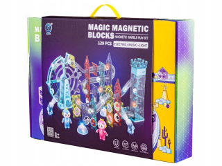 Magnetická stavebnica - Magnetický kulodróm s žiariacimi blokmi