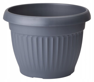 Form-Plastový kvetináč 40 cm x 40 x 31 cm priemer 40 cm plast odtiene sivej a striebornej
