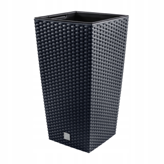Prosperplast kvetináč 28,7 cm x 28,7 x 55 cm priemer 1 cm plast odtiene sivej a striebornej