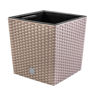 Kvetináč Prosperplast 26,5 cm x 26,5 x 26,5 cm priemer 26,5 cm plastové odtiene hnedej a béžovej