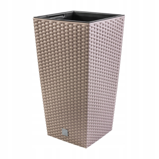 Kvetináč Prosperplast 32 cm x 32,5 x 61 cm priemer 1 cm plastové odtiene hnedej a béžovej