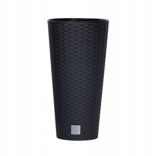 Prosperplast kvetináč 20 cm x 20 x 38 cm priemer 20 cm plastový odtieň sivej a striebornej