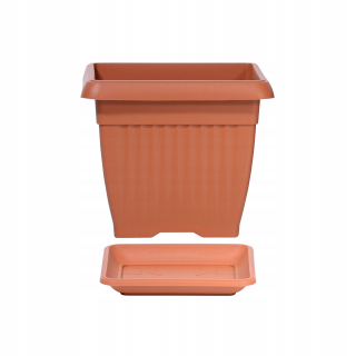 Kvetináč Prosperplast 37 x 30 cm, plast, odtiene oranžovej