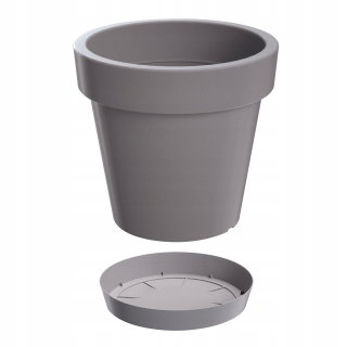 Kvetináč Prosperplast 39 cm x 39 x 36,1 cm priemer 30,5 cm plast odtiene sivej a striebornej