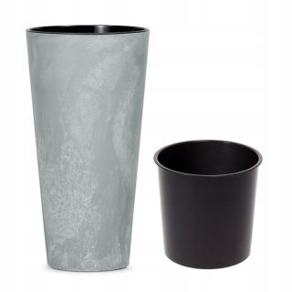 Kvetináč Prosperplast 25 cm x 25 x 47,6 cm priemer 25 cm plast odtiene sivej a striebornej
