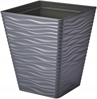 Form-Plastový kvetináč 29,5 cm x 29,5 x 33,7 cm plastový odtieň sivej a striebornej