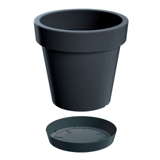 Kvetináč Prosperplast 34,5 cm x 34,5 x 31,8 cm priemer 34,5 cm plast odtiene sivej a striebornej