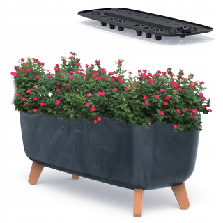 Kvetináč Prosperplast 58 cm x 24 x 23,5 cm, čierny plast