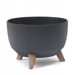 Lamelový kvetináč 25 cm x 40 x 25 cm priemer 40 cm plastový odtieň sivej a striebornej