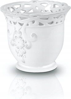 Kvetináč Polnix 13 cm x 13 x 11 cm priemer 13 cm keramika biela
