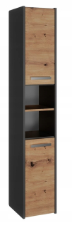 VMP polica KÚPEĽŇOVÁ SKRIŇKA 30cm POŠTOVNÍK 30 cm x 170 cm x 30 cm antracit, artisan dub